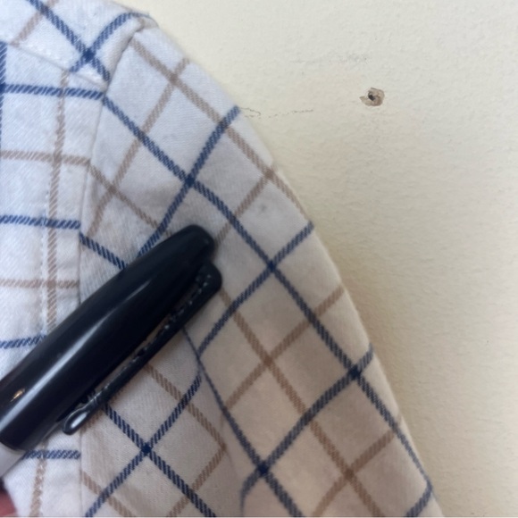 Janie & Jack white Blue Beige Checked Button Down  Up Shirt 3T - Picture 5 of 9